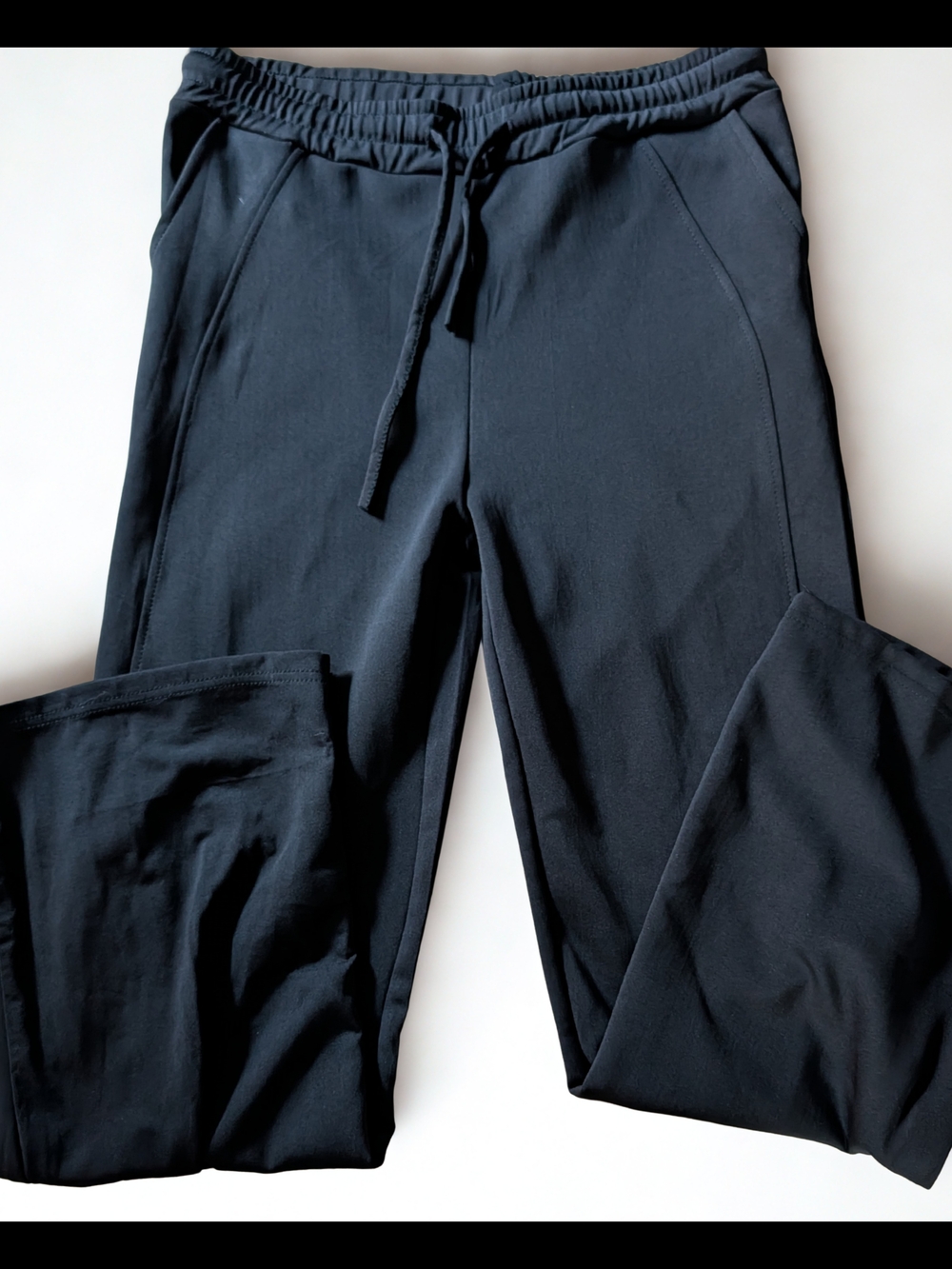 Pastels Black Track Pants with Drawstring Waist